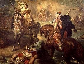 Reiterkampf zwischen arabischen Stammesfürsten von Théodore Chassériau