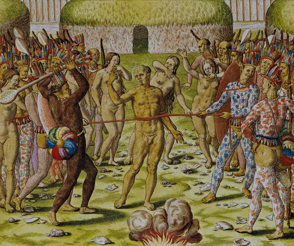 The Execution of an Enemy the Topinambous Indians von Theodore de Bry