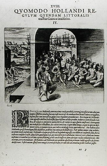Arrival of the Dutch Leaders in Guinea: The Negotiation for the Purchase of Slaves Destined to be So von Theodore de Bry