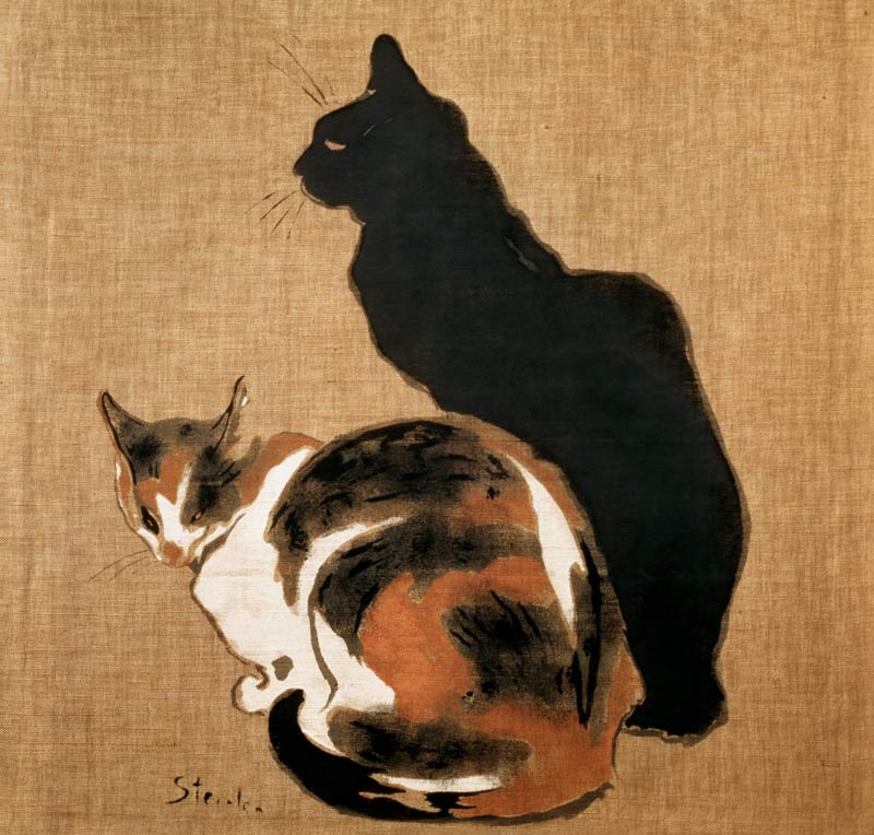 Zwei Katzen von Théophile-Alexandre Steinlen