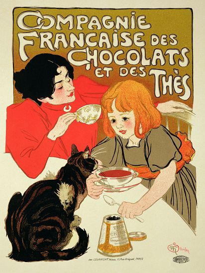 Poster Advertising the French Company of Chocolate and Tea von Théophile-Alexandre Steinlen