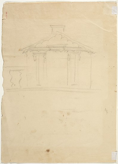 Free Hand Drawing of Elevation of New Studio at Cedar Grove von Thomas Cole
