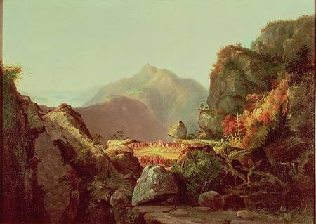 Scene from 'The Last of the Mohicans', by James Fenimore Cooper (1789-1851), pub. 1826 von Thomas Cole