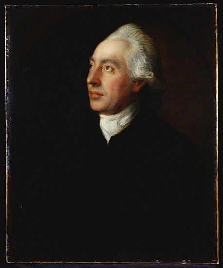 Portrait of the Rev. Humphrey Gainsborough in a black coat and white cravat von Thomas Gainsborough