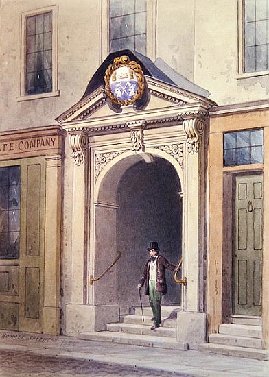 The Entrance to Butchers'' Hall, 1855, von Thomas Hosmer Shepherd