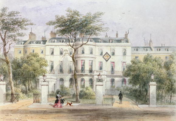 West front of Sir Robert Peel's House in Privy Garden (1788-1850) 1851 (w/c on paper) von Thomas Hosmer Shepherd