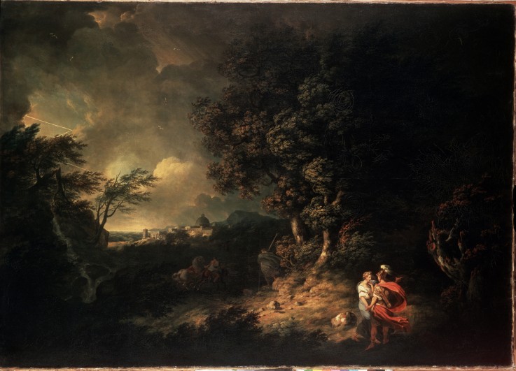 Landschaft mit Aeneas und Dido von Thomas Jones