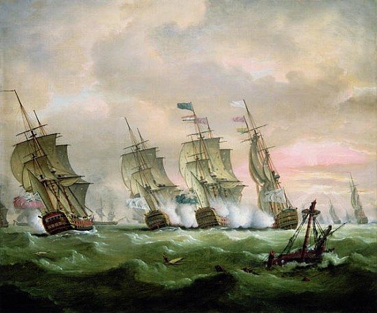 Admiral Sir Edward Hawke defeating Admiral M. de Conflans in the Bay of Biscay von Thomas Luny