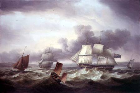 Shipping off Plymouth Sound von Thomas Luny