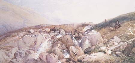 A Rest by a Highland Burn von Thomas Miles Richardson d.Ä.