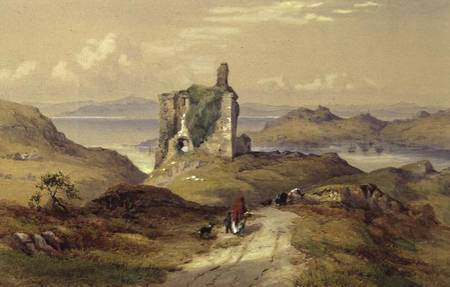 Tarbert Castle, Loch Fyne von Thomas Miles Richardson d.Ä.