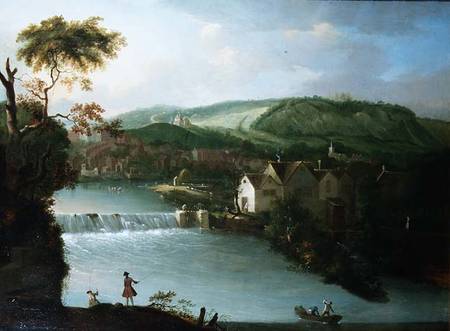A View of the Abbey Mill and Weir on the River Avon, Bath von Thomas Ross