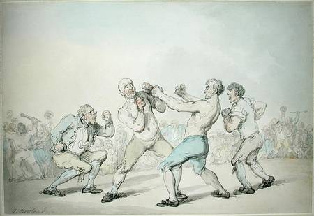 A Boxing Match (ink & w/c on paper) von Thomas Rowlandson