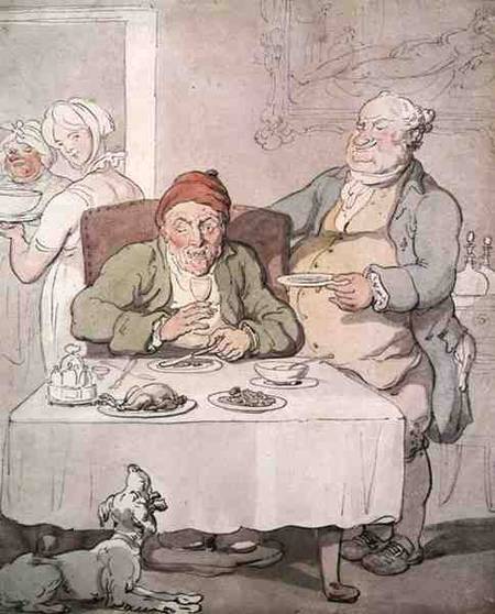 Gluttony (pen & w/c on paper) von Thomas Rowlandson