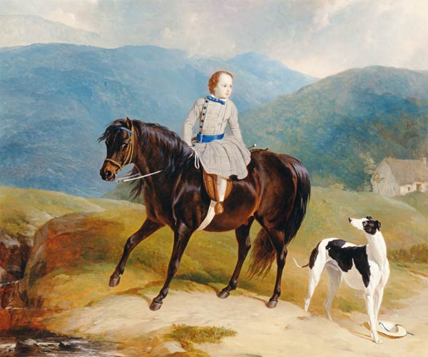 Master Edward Coutts Marjoriebanks on his Pony von Thomas Sidney Cooper
