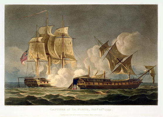 Capture of La Forte, February 28th 1799, engraved by Thomas Sutherland for J. Jenkins's 'Naval Achie von Thomas Whitcombe