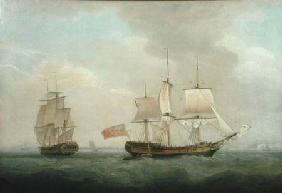 A Merchantman in Two Positions off the South Coast