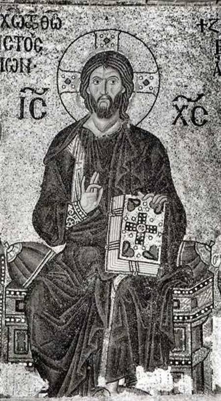 Detail of Christ in Majesty from the Zoe Panel, from 'The Mosaics of Hagia Sophia at Istambul' von Thomas Whittemore