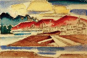 Landschaft mit roten Bergen 1914-01-01