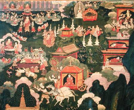 Parinirvana and the Death of Buddha, from 'The Life of Buddha Sakyamuni' von Tibetan Art