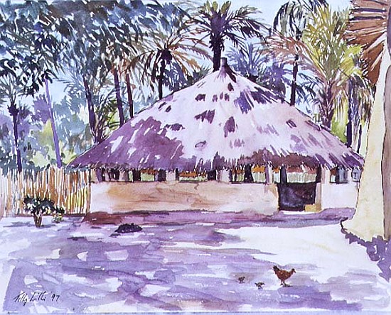 The Rotunda, Senegal, West Africa, 1997 (w/c on paper)  von Tilly  Willis