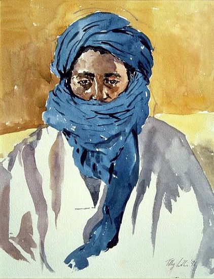 Tuareg Tribesman, Timbuctoo, 1991 (w/c on paper)  von Tilly  Willis