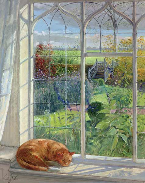 Schlafende Katze und chinesische Brücke von Timothy  Easton