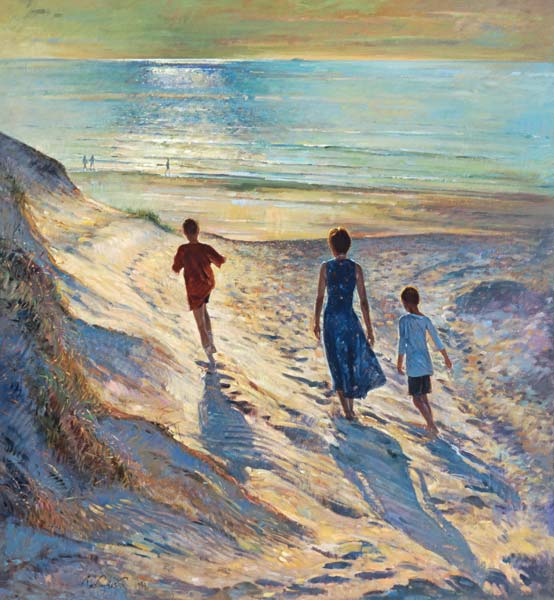 Beach Walk, 1994 (oil on canvas)  von Timothy  Easton
