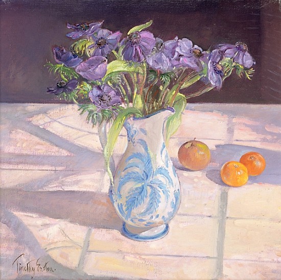 French Jug with Anemones (oil on canvas)  von Timothy  Easton