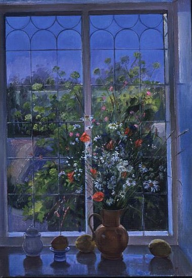 Summer Flowers at Dusk, 1990  von Timothy  Easton