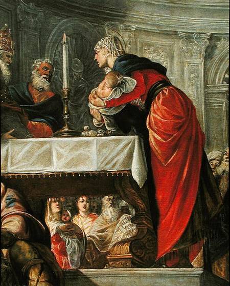 Presentation of Christ at the Temple  (detail of 61429) von Tintoretto (eigentl. Jacopo Robusti)