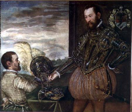 Scipio Clusone with a dwarf valet von Tintoretto (eigentl. Jacopo Robusti)