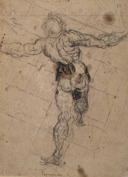 Study of a Male Nude from Behind von Tintoretto (eigentl. Jacopo Robusti)