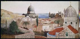 Blick vom Tempelplatz in Jerusalem auf das Tote Meer 1905