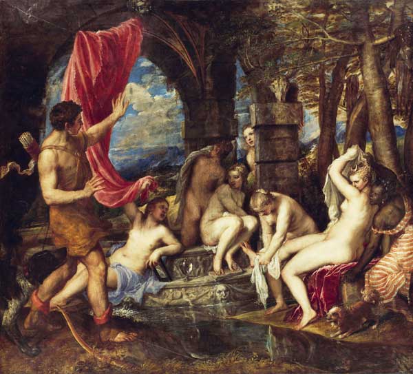 Diana und Aktaeon von Tizian (Tiziano Vercellio/ Titian)