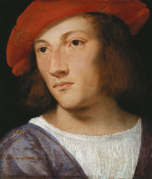 Bildnis eines jungen Mannes von Tizian (Tiziano Vercellio/ Titian)