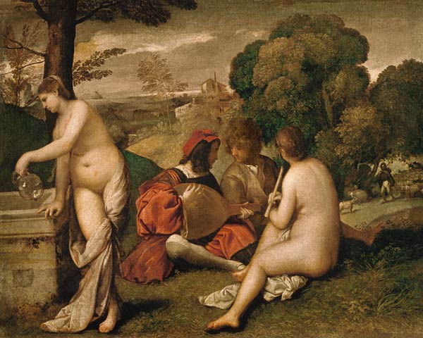 Das ländliche Konzert von Tizian (Tiziano Vercellio/ Titian)