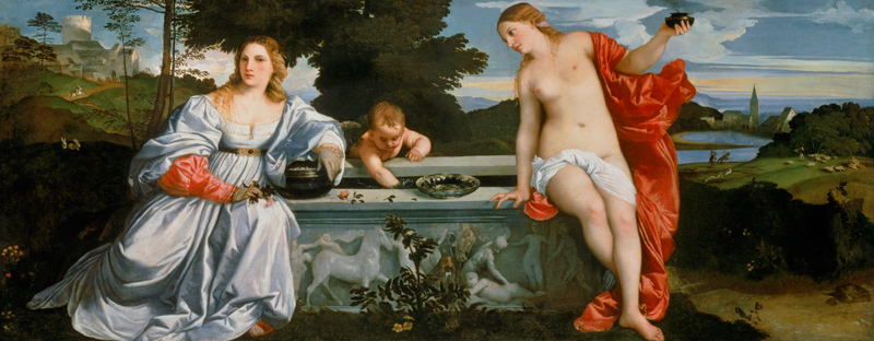 Himmlische und Irdische Liebe von Tizian (Tiziano Vercellio/ Titian)