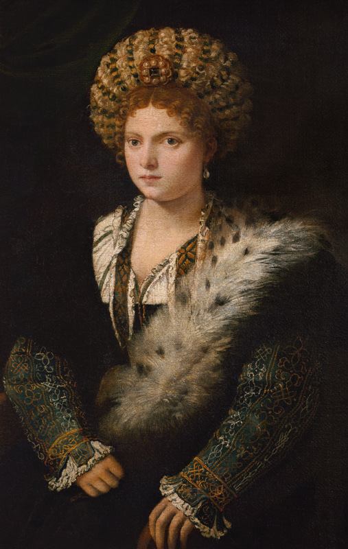 Isabella d'Este, Markgräfin von Mantua von Tizian (Tiziano Vercellio/ Titian)