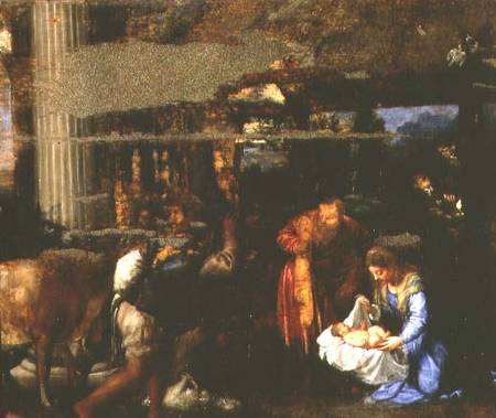 The Adoration of the Shepherds von Tizian (Tiziano Vercellio/ Titian)