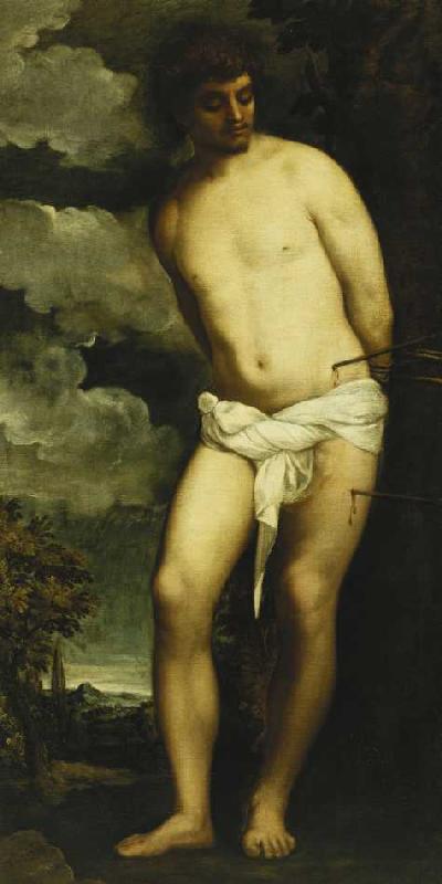 Der Heilige Sebastian. von Tizian (Tiziano Vercellio/ Titian)
