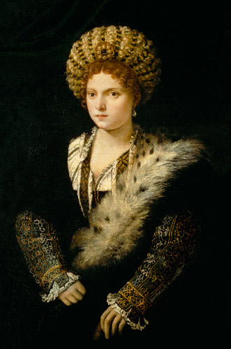 Isabella d Este, Markgräfin von Mantua von Tizian (Tiziano Vercellio/ Titian)