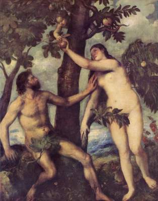 Sündenfall von Tizian (Tiziano Vercellio/ Titian)