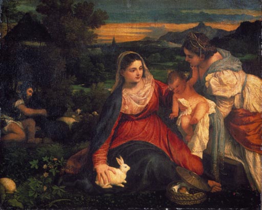 Tizian, Maria mit Kaninchen von Tizian (Tiziano Vercellio/ Titian)
