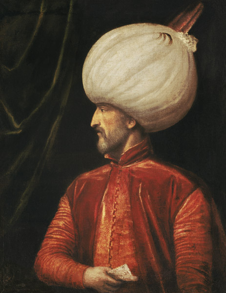 Bildnis des Sultan Suleiman II. von Tizian (Schule)