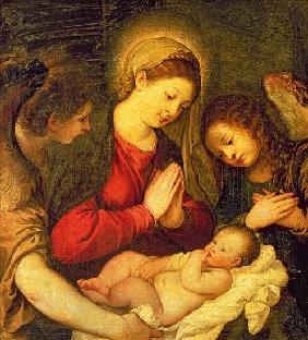 Madonna and Child with Two Angels