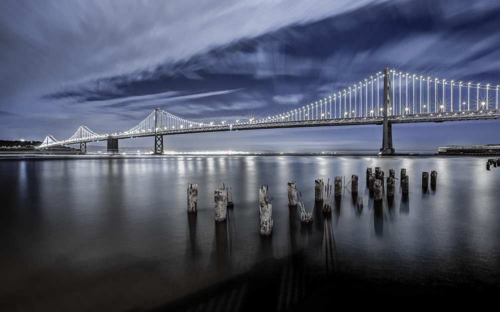 The Bay Bridge Lights San Francisco von Toby Harriman