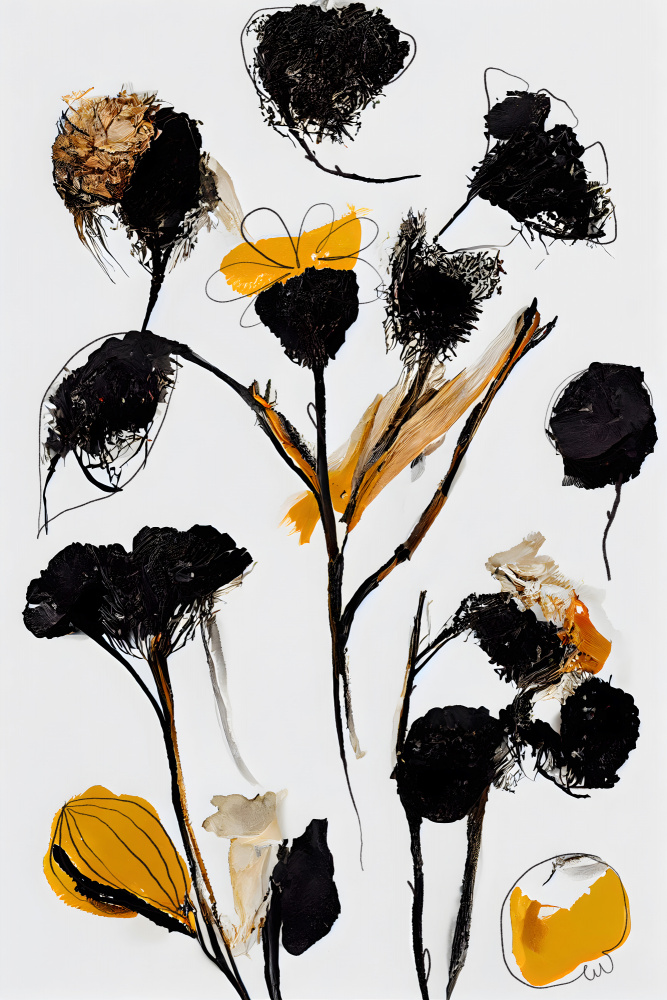 Schwarze Trockenblumen von Treechild