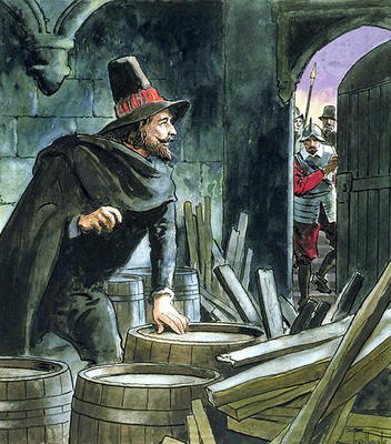 Guy Fawkes, from 'Peeps into the Past', published c.1900 (colour litho) von Trelleek