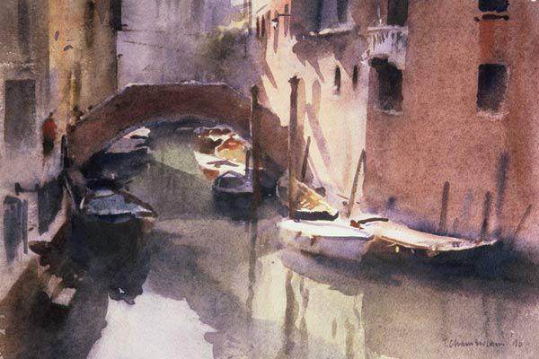 A Quiet Canal in Venice, 1990 (w/c on paper) 